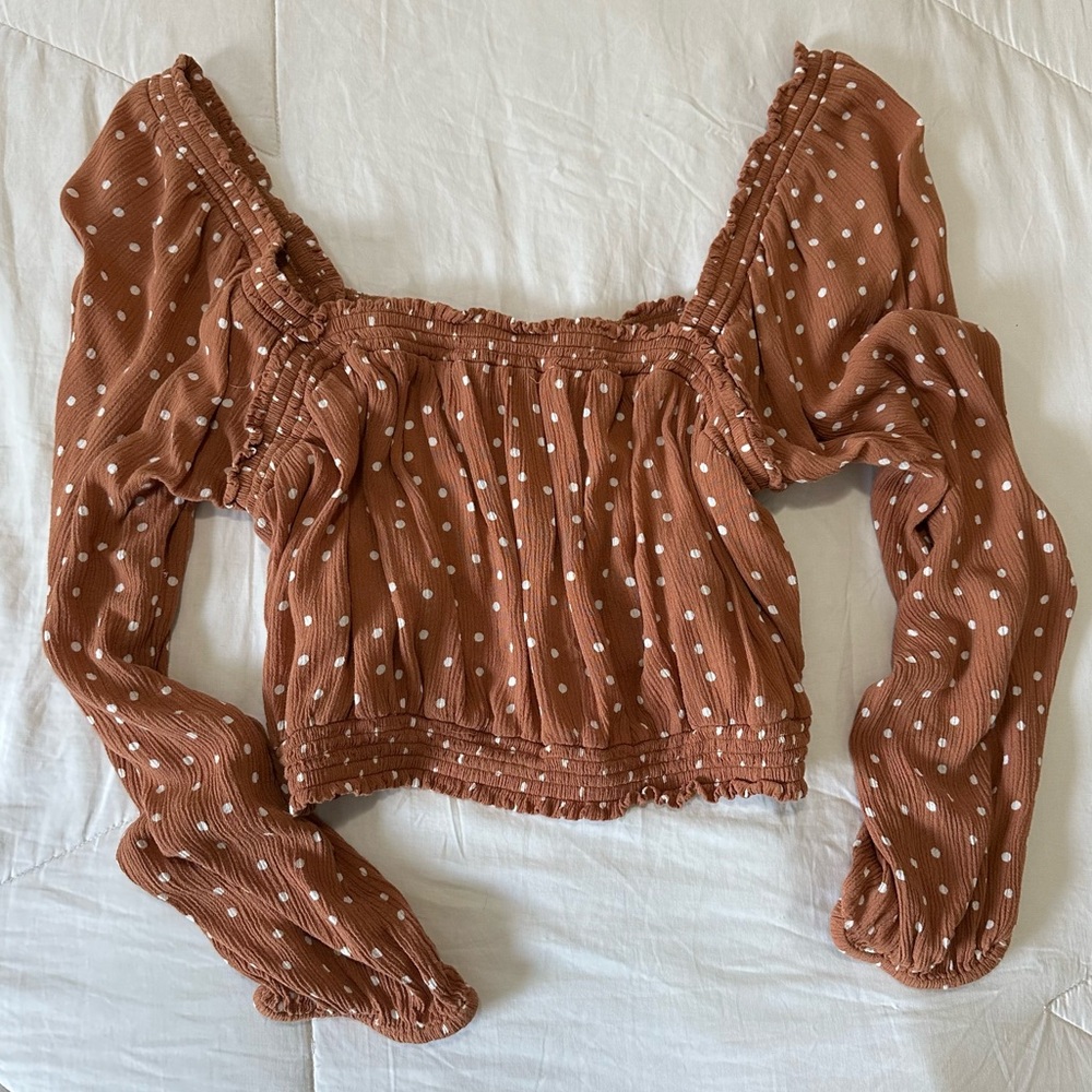 Express Polka dot long-sleeve top